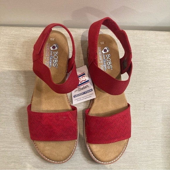 BOBS by Skechers Sz 9 Desert Kiss Velcro Closure Memory Foam Insoles Sandals NEW - Picture 5 of 11